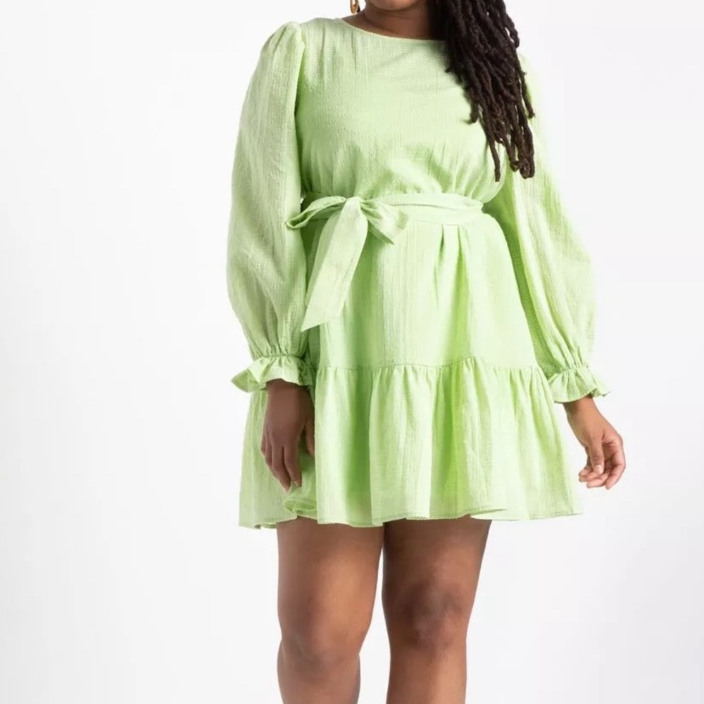 Eloquii green linen dress Size 16 worn once